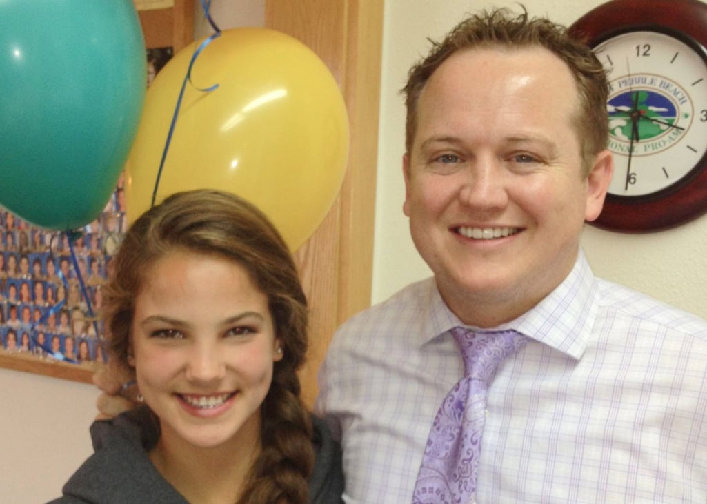 Dr. Garrett with a patient